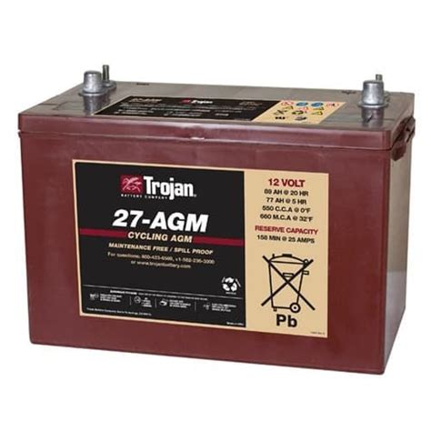 They provide a steady and significant amount of current over an extended period of time. Trojan Battery Company 27-AGM - InverterSupply.com