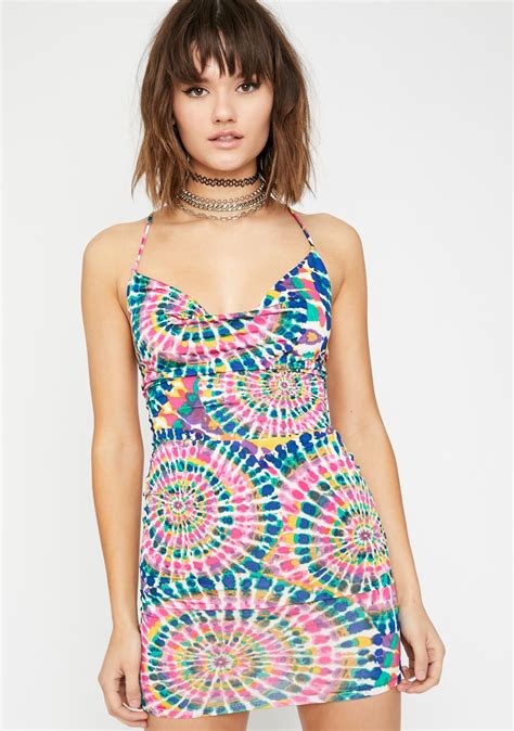 tie dye mini dress dolls kill