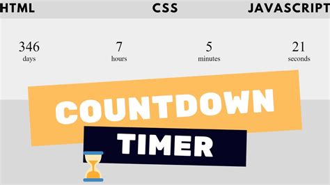 Simple Countdown Timer Using Html Css Javascript Js Youtube
