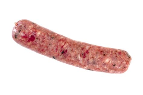 Single Raw Sausage Isolated On White Stock Image Image Of Single