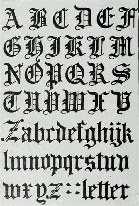Gothic Calligraphy Alphabet Tattoo Fonts Alphabet Gothic Script