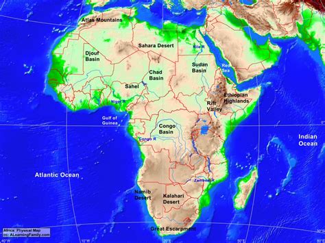 Africa Physical Map 2023