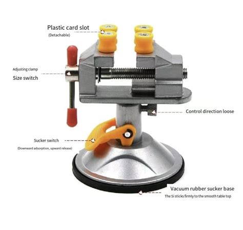 Mini Table Vise Degree Rotatable Small Table Bench Vise Suction Cup