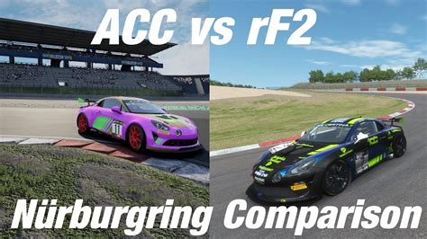 ACC vs rFactor 2 Comparison Alpine GT4 on Nürburgring YouTube