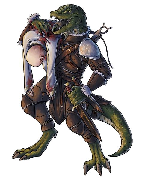 M Lizardfolk Body Swamp Jungle Pathfinder Character Monster Art Dnd Art