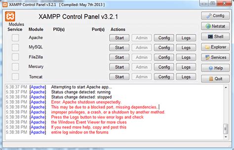 XAMPP Apache Not Starting On Windows Terresquall Blog