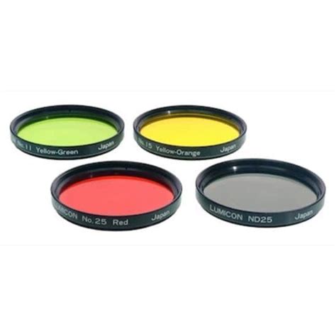 Lumicon Color Filter Set 11 Yellow Green 15 Deep Yellow 25 Red