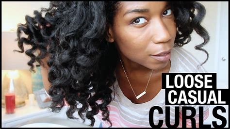 Natural curls updo with a hair wrap. Casual Loose Curls | EASY Curling Wand on Natural Hair ...