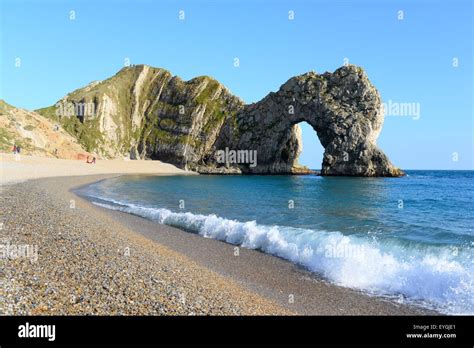 Durdle Door Arch Rock Formation On The Jurassic Coast Of Dorset