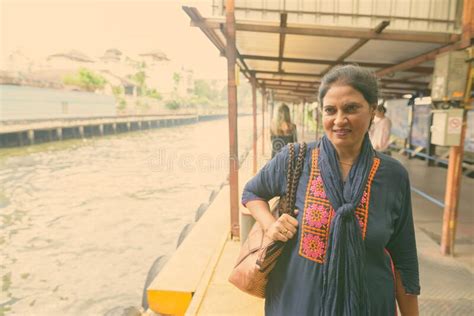 Mature Beautiful Indian Woman Exploring The City Of Bangkok Thailand