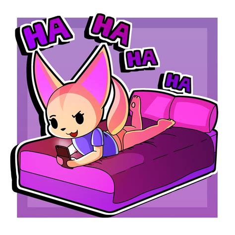 fenneko checking social media in bed aggretsuko know your meme