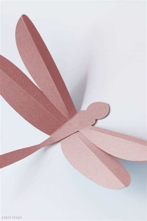 How To Make A 3d Paper Dragonfly With Template Papershape
