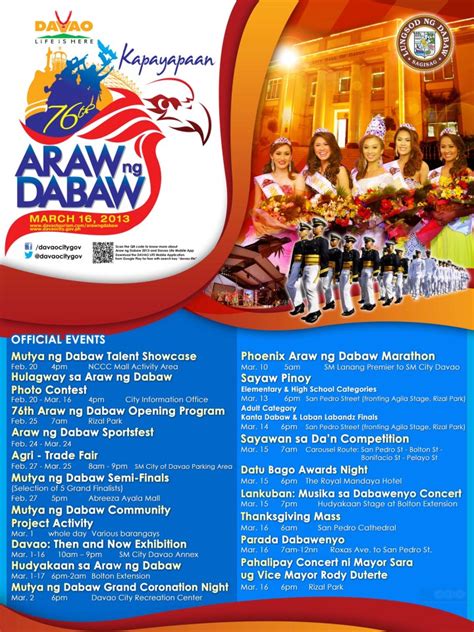 76th Araw Ng Dabaw Schedule Of Activities Biyaheng Davao