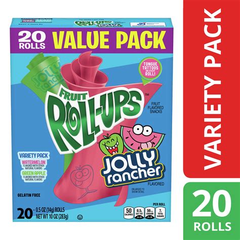 Fruit Roll Ups Fruit Flavored Snacks Jolly Rancher Variety Pack 20