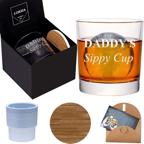 daddy s sippy cup whiskey glass set in t box funny unique ts for new dad father papa