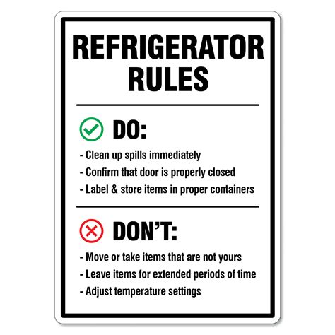 No Food In Refrigerator Signs Printable