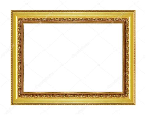 Antique Gold Frame Isolated On White Background Clipping Path — Stock