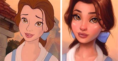 Artista Recrea Los Dibujos De Princesas Disney En Un Estilo único