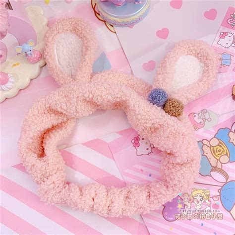 Fuzzy Bunny Hair Band Headband Cute Kawaii Fashion Ddlg Playground