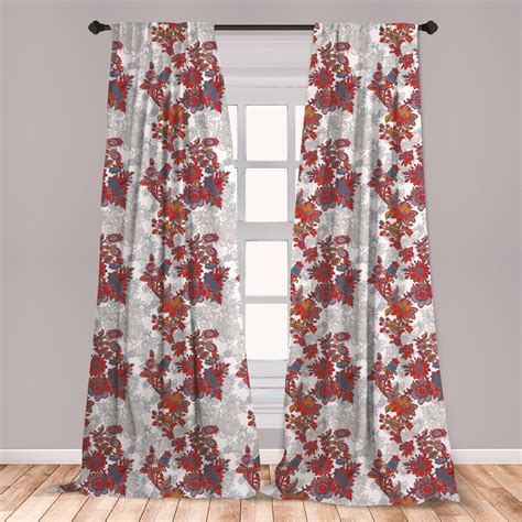 Floral Curtains 2 Panels Set Romantic Boho Style Narcissus Magic