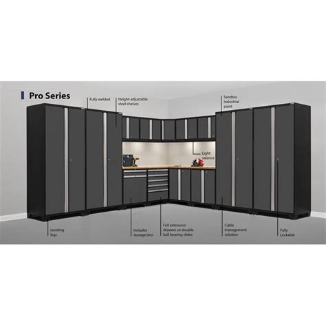 Newage Pro Series 15 Piece Garage Corner Cabinet Set In Gray