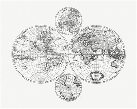 Vintage World Map Collage Element Premium Psd Rawpixel