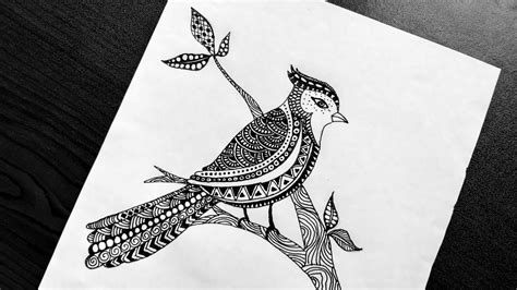 Bird Mandala Art For Beginners Step By Step Doodle Art Youtube