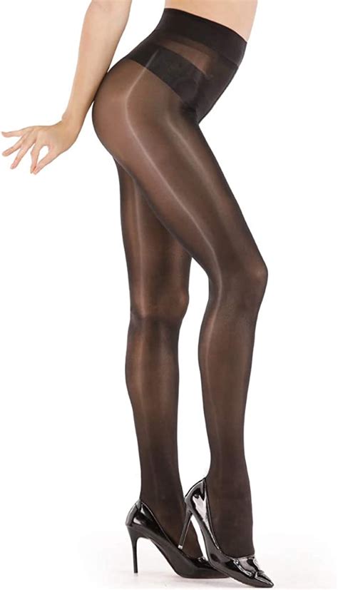 Arrusa Women S Super Sexy Shiny Sheer Control Top Footed Tights Silk Stockings Ultra Shimmery