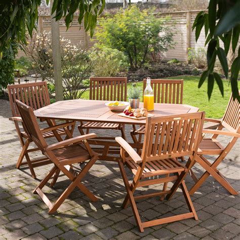 Green covers plastic seater plans benches chairs table set. Robert Dyas FSC Country Hardwood 6-Seater Garden Furniture ...