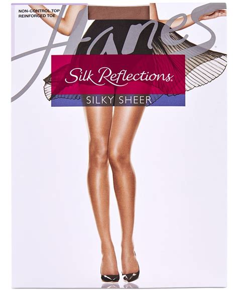 hanes silk reflections reinforced toe silky sheer pantyhose and reviews shop tights and pantyhose