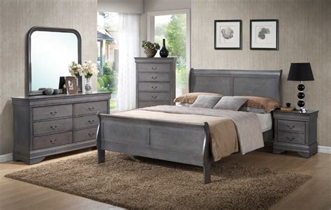 Louis Phillip Grey Bedroom Set Furtado Furniture
