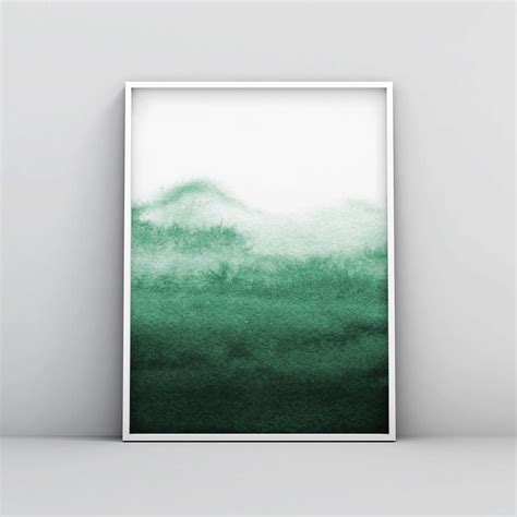 Abstract Emerald Green Watercolour Painting 3 Green Watercolour