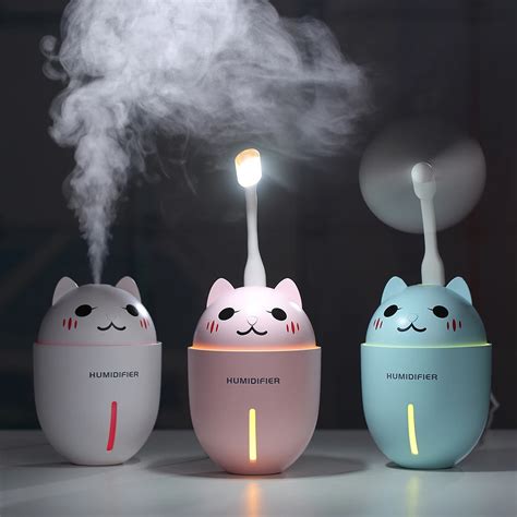 Adorable Pet Mini Humidifier With Led Light Ultrasonic Cool Mist And