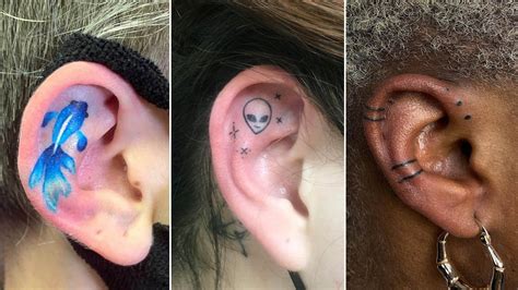 31 Tiny Ear Tattoo Ideas That Look Dainty And Cute Pedfire