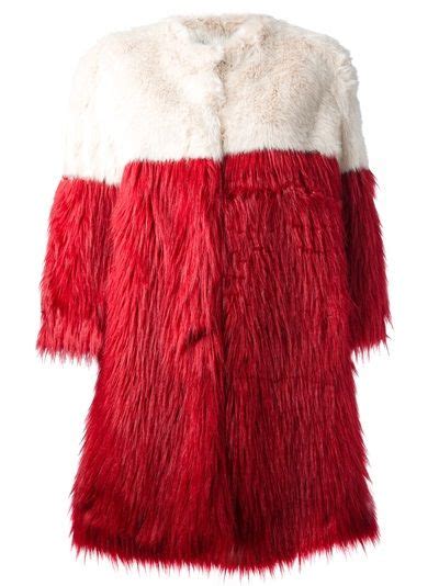 Ainea Faux Fur Colour Block Coat Color Block Coats Coats For Women