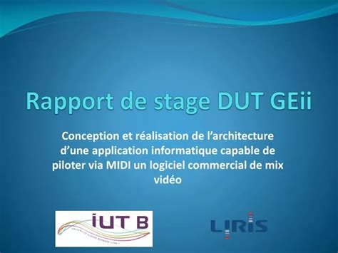 Ppt Rapport De Stage Dut Geii Powerpoint Presentation Free Download