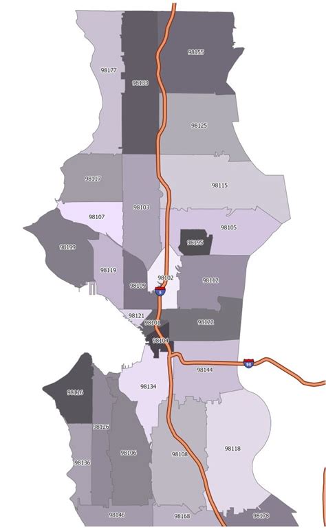 Seattle Zip Code Map GIS Geography