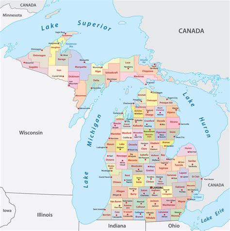 Michigan Counties Map Mappr
