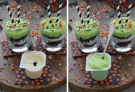 Celebrate Halloween With A Pudding Parfait Mix Up Some Green Pudding