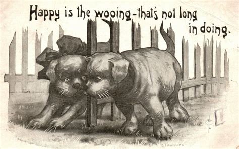 Vintage Postcard 1912 A Happy Is The Wooing Thats Not Long And Doing