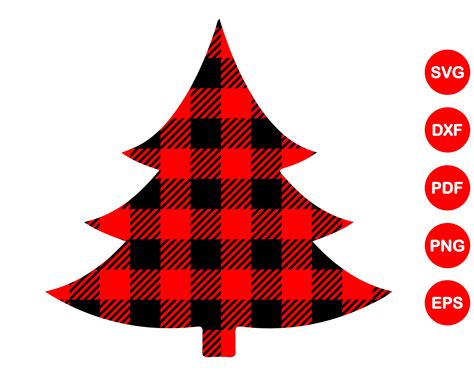 Buffalo Plaid Christmas Tree Svg Christmas Clipart Christmas Tree Cut
