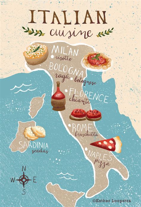 Cuisine Of Italy Map On Behance