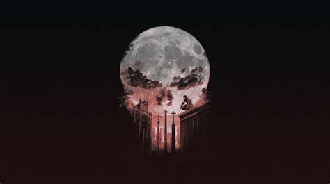 Wallpaper Dark Artwork Moon Skull 2500x1400 Wallpapermaniac