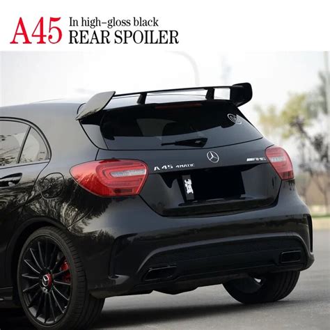 A45 Amg Design Sportsnew Glossy Black Painted Rear Spoilers For