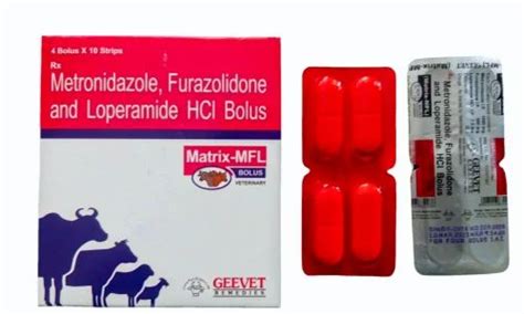 Metronidazole Furazolidone Loperamide Bolus Packaging Type Strip