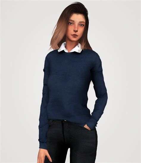 Pearl Collar Sweater P At Elliesimple Sims 4 Updates