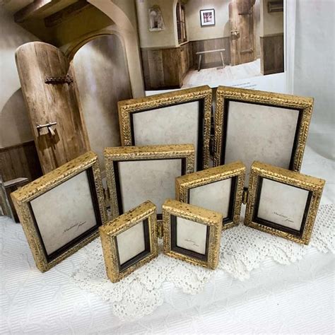 5x7 Inch Pale Gold Hinged Double Frame For Two Vertical Photoswedding