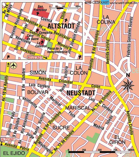 Map Of Quito City In Ecuador Welt Atlasde