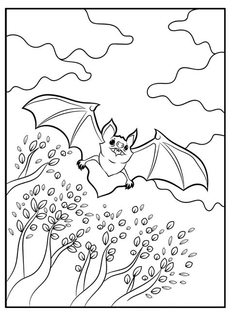 Murciélago Feliz para colorear imprimir e dibujar ColoringOnly Com