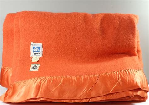 Vintage Canadian Ayers Orange Wool Blanket Large Orange Etsy Canada